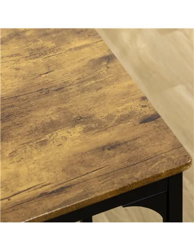 HOMCOM Five-Piece Industrial-Style Bar Table Set - Brown/Black