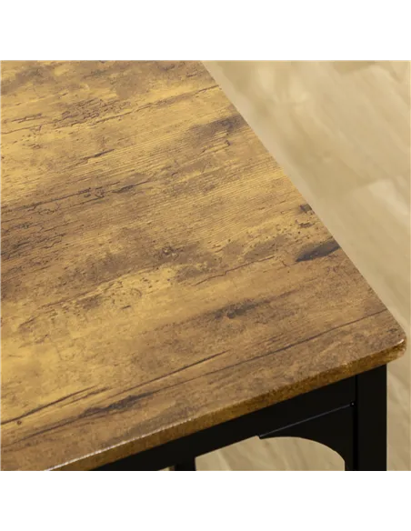 HOMCOM Five-Piece Industrial-Style Bar Table Set - Brown/Black
