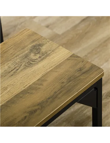 HOMCOM Dining Table and Bench Set for 4, Kitchen Table with 2 Benches, Space Saving Dining Room Sets, Natural