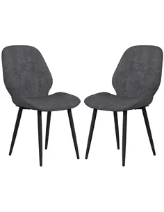 HOMCOM Velvet Dining Chairs, Set of 2 Dining Room Chairs with Metal Legs for Living Room, Dining Room, Grey