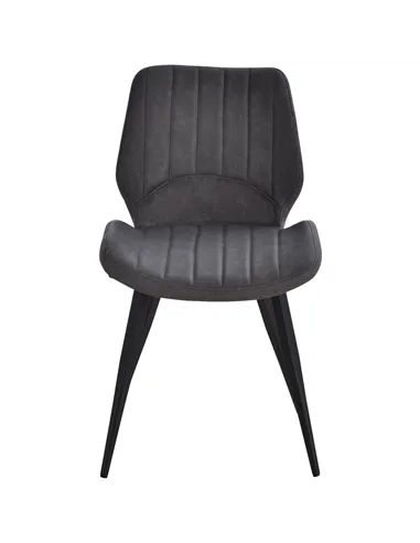 HOMCOM Dining Chairs Set of 2, PU Leather Upholstered Kitchen Chairs with Backs, Moulded Padded Seats and Steel Frame for Dining