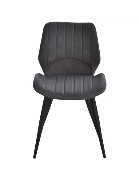 HOMCOM Dining Chairs Set of 2, PU Leather Upholstered Kitchen Chairs with Backs, Moulded Padded Seats and Steel Frame for Dining