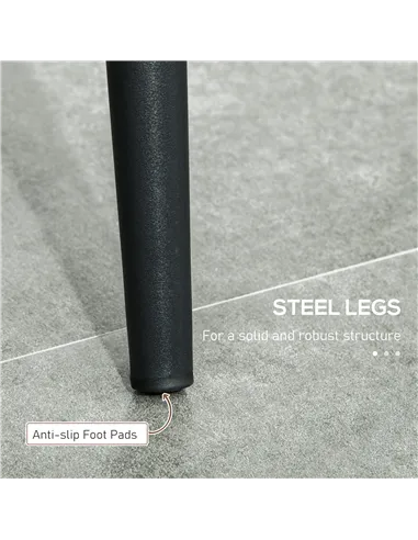 HOMCOM Set of 4 Contrast Stitched PU Leather Racing-Style Dining Chairs Accent Seat w/ Steel Legs Ergonomic Back Padding Home Li