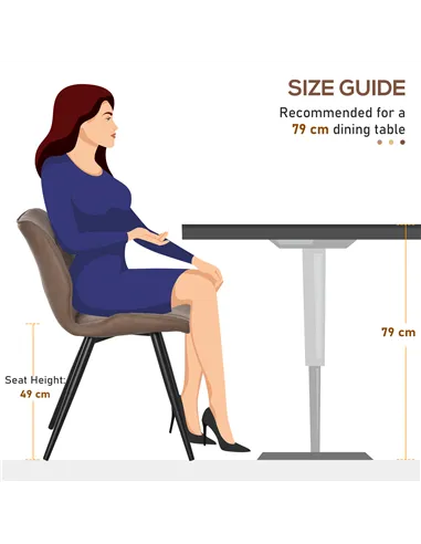 HOMCOM Set of 4 Contrast Stitched PU Leather Racing-Style Dining Chairs Accent Seat w/ Steel Legs Ergonomic Back Padding Home Li