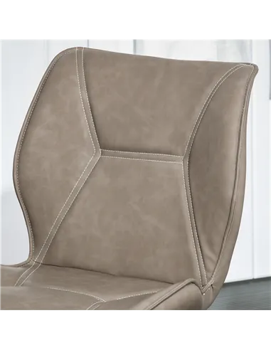 HOMCOM Set of 4 Contrast Stitched PU Leather Racing-Style Dining Chairs Accent Seat w/ Steel Legs Ergonomic Back Padding Home Li