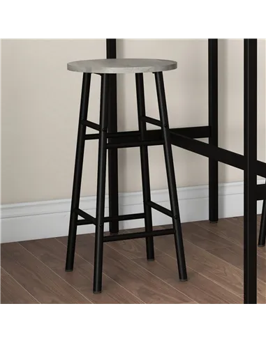 HOMCOM 3 Piece Bar Table Set with 2 Stools, Industrial Bar Table and Stool Set, Dining Table and Chair Set, Grey