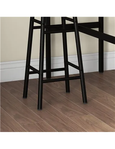 HOMCOM 3 Piece Bar Table Set with 2 Stools, Industrial Bar Table and Stool Set, Dining Table and Chair Set, Grey