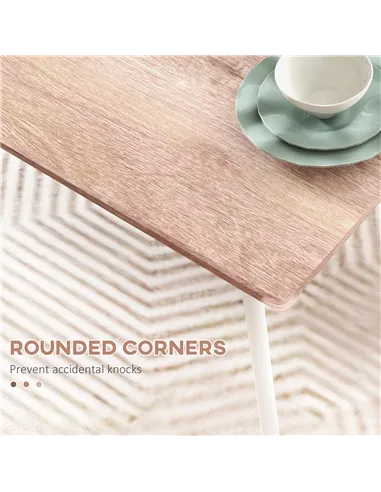 HOMCOM Five-Piece Compact Dining Table and Chairs Set - Brown/White