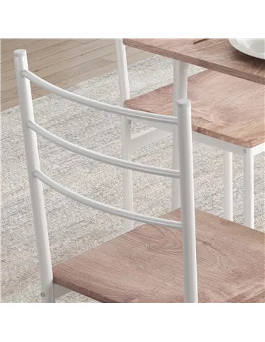 HOMCOM Five-Piece Compact Dining Table and Chairs Set - Brown/White