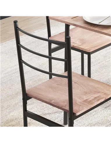 HOMCOM 5 Piece Dining Table and Chairs Set, Dining Room Sets, Steel Frame Space Saving Table and 4 Chairs for Compact Kitchens, 