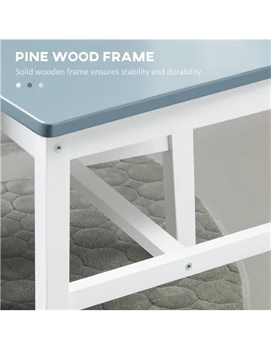 HOMCOM Dining Chairs Set of 4, Kitchen Chair with Slat Back, Pine Wood Structure for Living Room and Dining Room, White