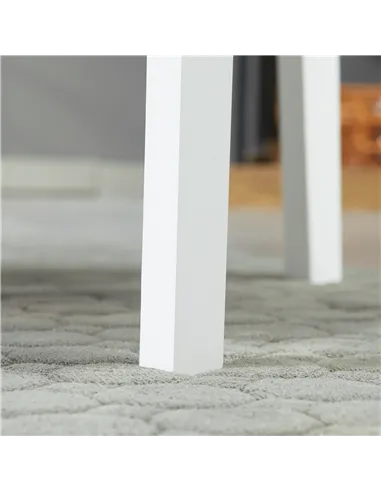 HOMCOM Dining Chairs Set of 4, Kitchen Chair with Slat Back, Pine Wood Structure for Living Room and Dining Room, White