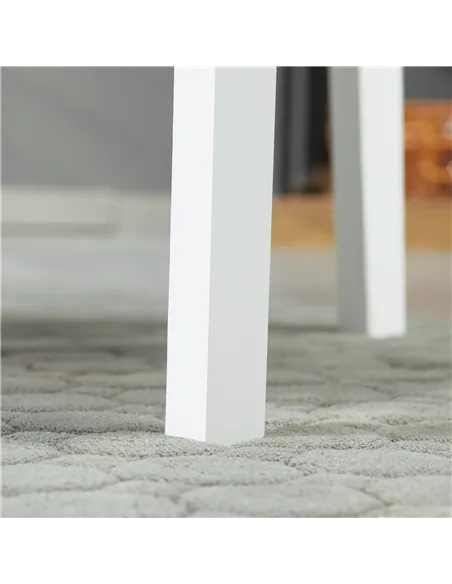 HOMCOM Dining Chairs Set of 4, Kitchen Chair with Slat Back, Pine Wood Structure for Living Room and Dining Room, White