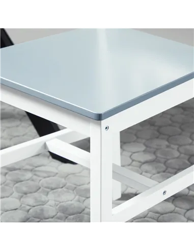 HOMCOM Dining Chairs Set of 4, Kitchen Chair with Slat Back, Pine Wood Structure for Living Room and Dining Room, White