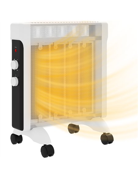 HOMCOM 2kW Electric Heater, 10-45℃ Temperature - White