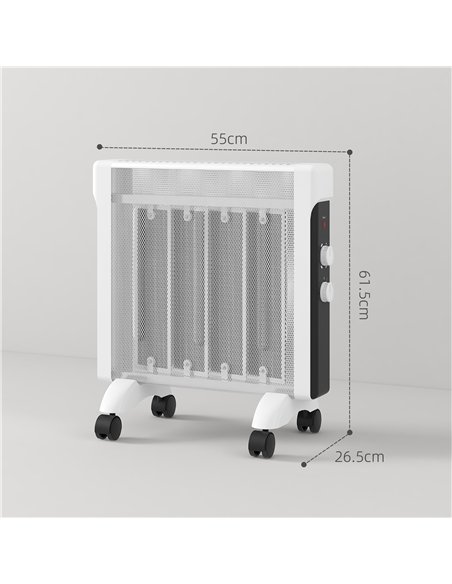 HOMCOM 2kW Electric Heater, 10-45℃ Temperature - White