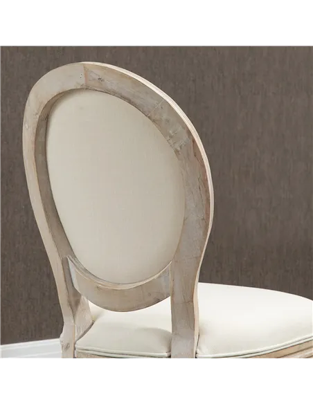 HOMCOM Set of Two French-Inspired Wooden Dining Chairs - Cream