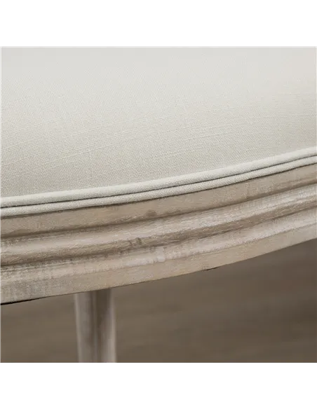 HOMCOM Set of Two French-Inspired Wooden Dining Chairs - Cream