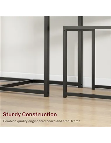 HOMCOM Dining Table and Chairs Set 2, Dining Room Sets, Rectangular Space Saving Table and 2 Chairs for Compact Kitchens, Steel 