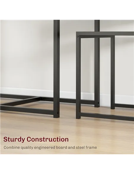 HOMCOM Dining Table and Chairs Set 2, Dining Room Sets, Rectangular Space Saving Table and 2 Chairs for Compact Kitchens, Steel 