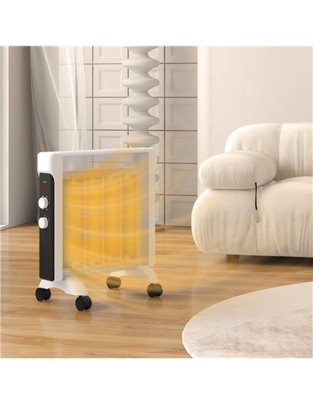 HOMCOM 2kW Electric Heater, 10-45℃ Temperature - White