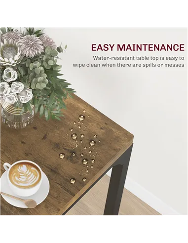 HOMCOM Three-Piece Minimal and Compact Dining Set, Rustic Brown