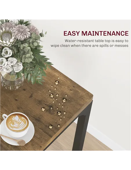 HOMCOM Three-Piece Minimal and Compact Dining Set, Rustic Brown