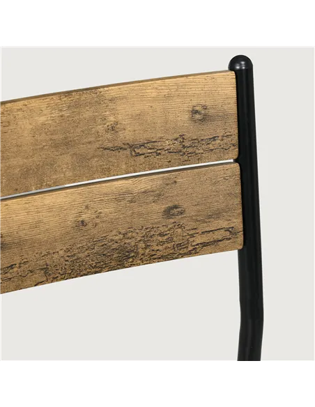 HOMCOM Three-Piece Minimal and Compact Dining Set, Rustic Brown