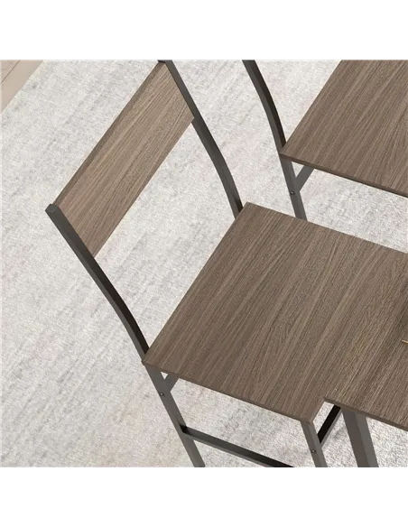 HOMCOM Four-Piece Dining Set, With Table, Chairs and Bench