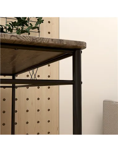 HOMCOM Modern Dining Table Set for 4, Space-Saving 5 Pieces Kitchen Table Set with Rectangle Table and Steel Frame, Oak