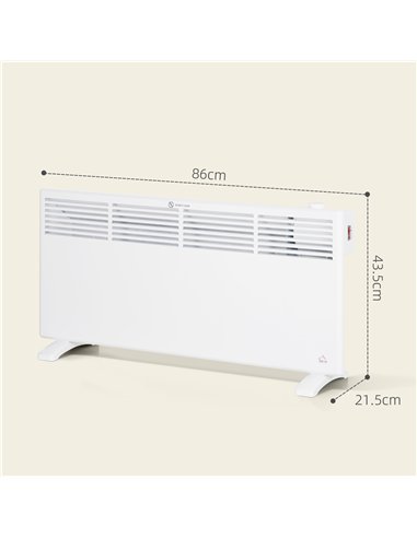 HOMCOM 2000W Convector Heater - White