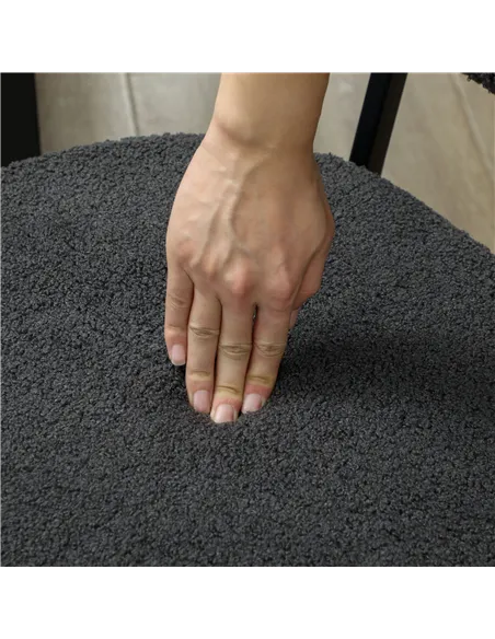 HOMCOM Set of Four Boucle Dining Chairs - Black