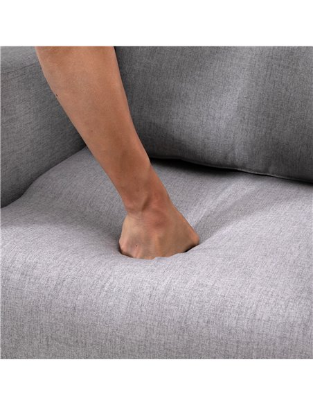 HOMCOM Accent Chair, Linen-Touch Armchair with Pillow, Upholstered Leisure Lounge Sofa for Living Room, Club Chair with Rubber W