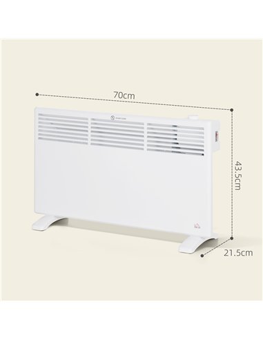 HOMCOM 1500W Convector Heater - White