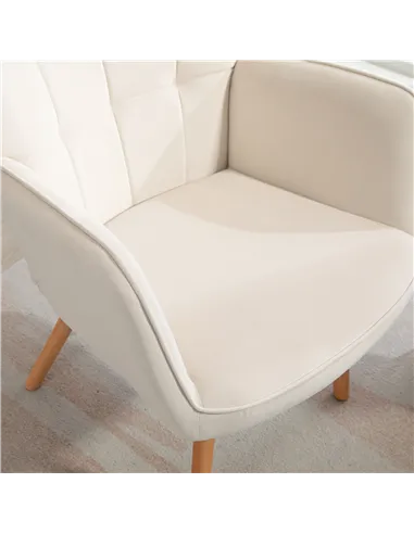 HOMCOM Modern Accent Chair Set of 2 Velvet-Touch Tufted Wingback Armchair Upholstered Leisure Lounge Sofa Club Chair with Wood L