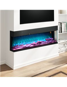 HOMCOM 1800W 15-40℃ Adjustable Flame Glass Panel Convector Heater, 152cm 2