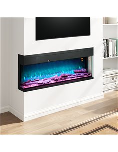HOMCOM 1800W 15-40℃ Adjustable Flame Glass Panel Convector Heater, 127cm 2