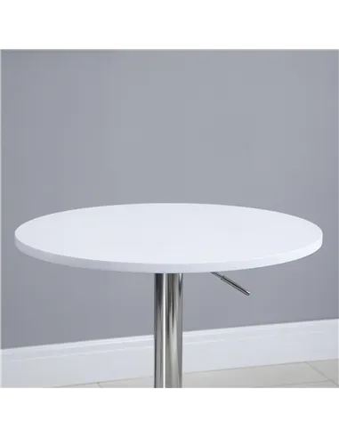 HOMCOM Bar Table Φ60cm Adjustable Height Round Bistro Table w/ Swivel Top Metal Frame Counter Surface Stylish Kitchen Conservato