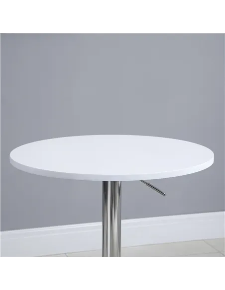 HOMCOM Bar Table Φ60cm Adjustable Height Round Bistro Table w/ Swivel Top Metal Frame Counter Surface Stylish Kitchen Conservato