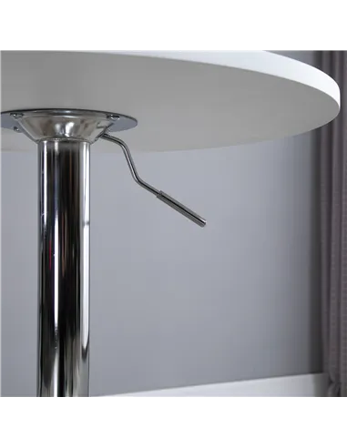 HOMCOM Bar Table Φ60cm Adjustable Height Round Bistro Table w/ Swivel Top Metal Frame Counter Surface Stylish Kitchen Conservato