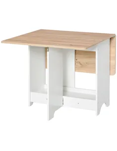 HOMCOM Foldable Dining Table Drop-Leaf Folding Desk Side Console with Storage Shelf for Kitchen,Dining Room