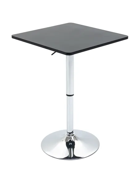 HOMCOM Modern Height Adjustable Counter Bar Table with 360° Swivel Tabletop and Electroplating Metal Base, Pub Desk for Living R