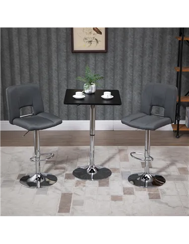 HOMCOM Modern Height Adjustable Counter Bar Table with 360° Swivel Tabletop and Electroplating Metal Base, Pub Desk for Living R