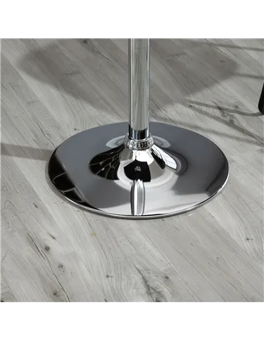 HOMCOM Modern Height Adjustable Counter Bar Table with 360° Swivel Tabletop and Electroplating Metal Base, Pub Desk for Living R