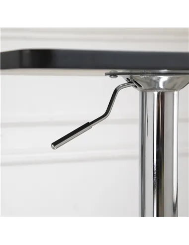 HOMCOM Modern Height Adjustable Counter Bar Table with 360° Swivel Tabletop and Electroplating Metal Base, Pub Desk for Living R