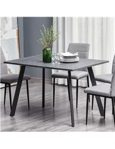 HOMCOM Dining Table, Contemporary Rectangle Kitchen Table with Metal Legs and Spacious Tabletop for Dining Room, Living Room, Da 2