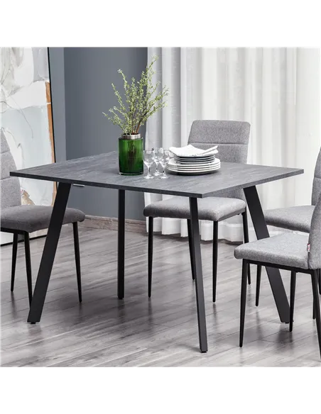 HOMCOM Dining Table, Contemporary Rectangle Kitchen Table with Metal Legs and Spacious Tabletop for Dining Room, Living Room, Da