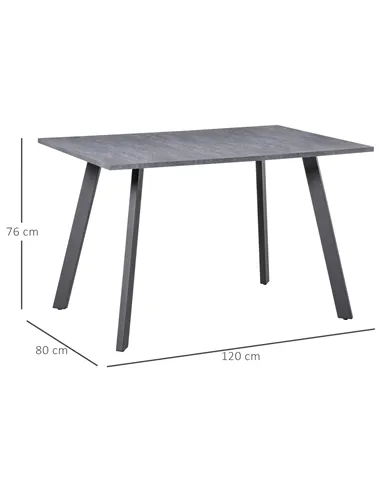 HOMCOM Dining Table, Contemporary Rectangle Kitchen Table with Metal Legs and Spacious Tabletop for Dining Room, Living Room, Da