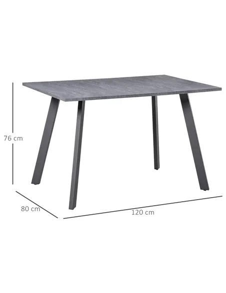 HOMCOM Dining Table, Contemporary Rectangle Kitchen Table with Metal Legs and Spacious Tabletop for Dining Room, Living Room, Da