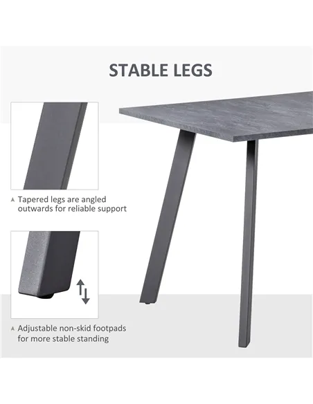 HOMCOM Dining Table, Contemporary Rectangle Kitchen Table with Metal Legs and Spacious Tabletop for Dining Room, Living Room, Da